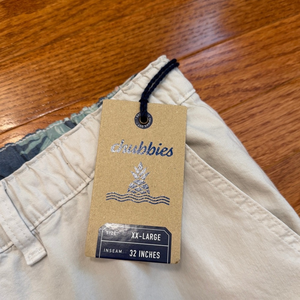 Chubbies The Glacier Crushes Originals Pants Mens 2XL 32" Beige Elastic Waist - Picture 3 of 16
